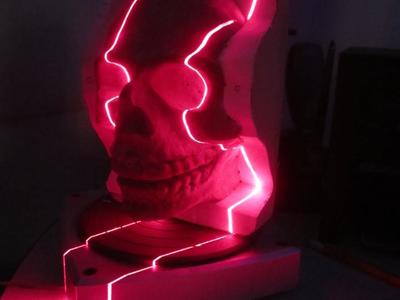We laser scanned this sculpted skull for a Halloween themed product.	