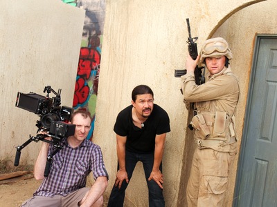 This is BTS on our Middle East pop up set with cinematographer, Kyle Wright, for a music video. 	