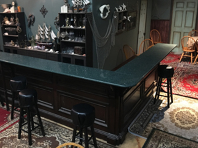 This is our bar standing set, shown here as a pirate bar for 7th Sea can also be dressed as a saloon, café  and modern dive bar.	